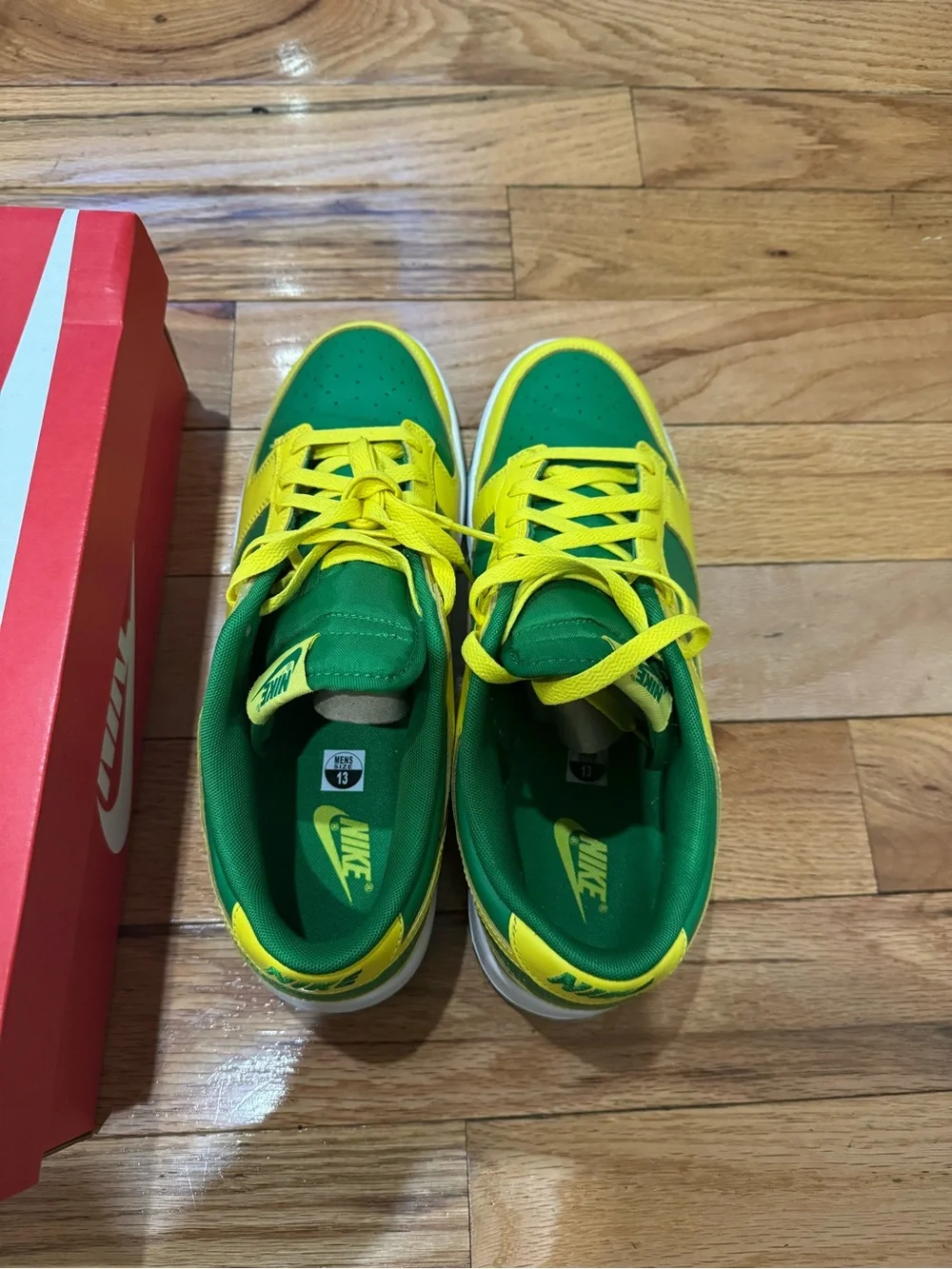 Nike Dunk Low Retro Reverse Brazil Apple Green Yellow Strike Size 13